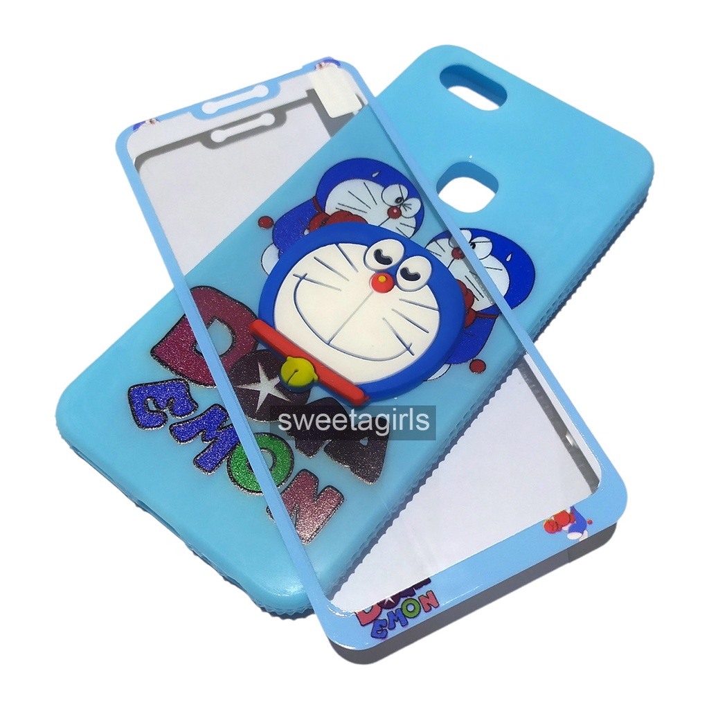 Casing Silikon Jelly Lucu dengan Antigores untuk Vivo Y83 (vivo 1802)  - Boneka Karakter Timbul - sweetacase.id - Softcase / COD / Casing Terbaru - Karakter Lucu - Casing Imut - Kesing Hits - Case Gemoy - Kesing - Aesthetic Stitch - Doraemon