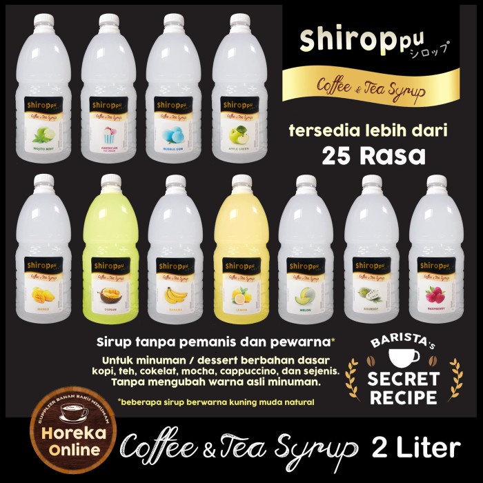 

Syrup Coffee & Tea Shiroppu 2 Liter Sirup Tanpa Warna & Pemanis