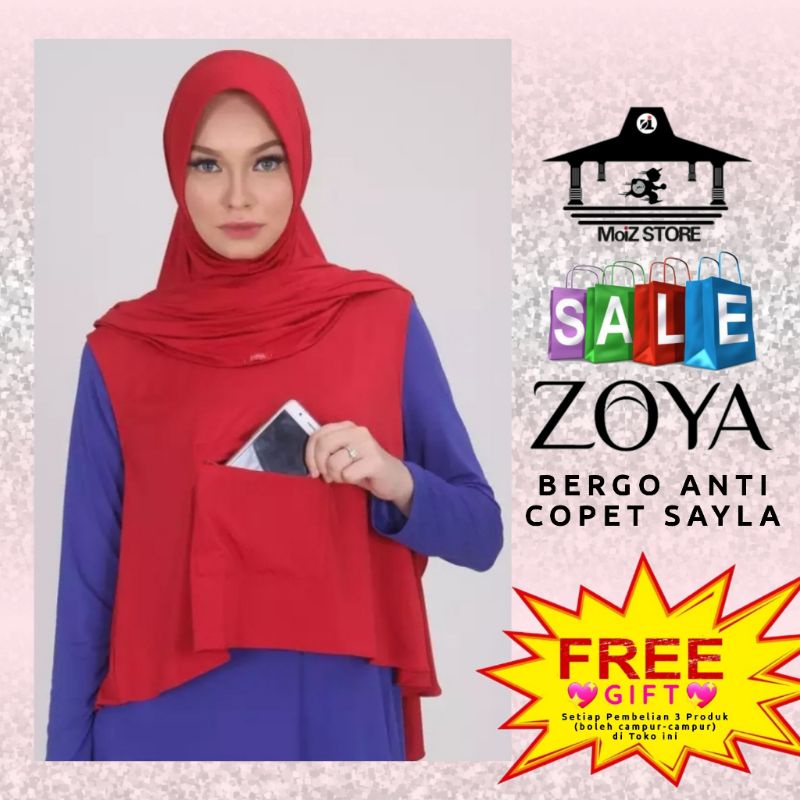 Zoya Bergo Jilbab Hijab Bergo Kerudung Krudung Polos Zoya Instan Instant Langsung Haji Umroh Umrah A