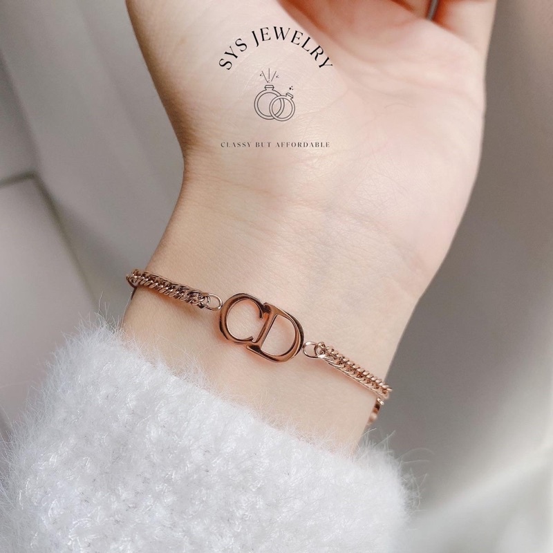 gelang cd sisik naga mini titanium anti karat rose gold look like mas 18k
