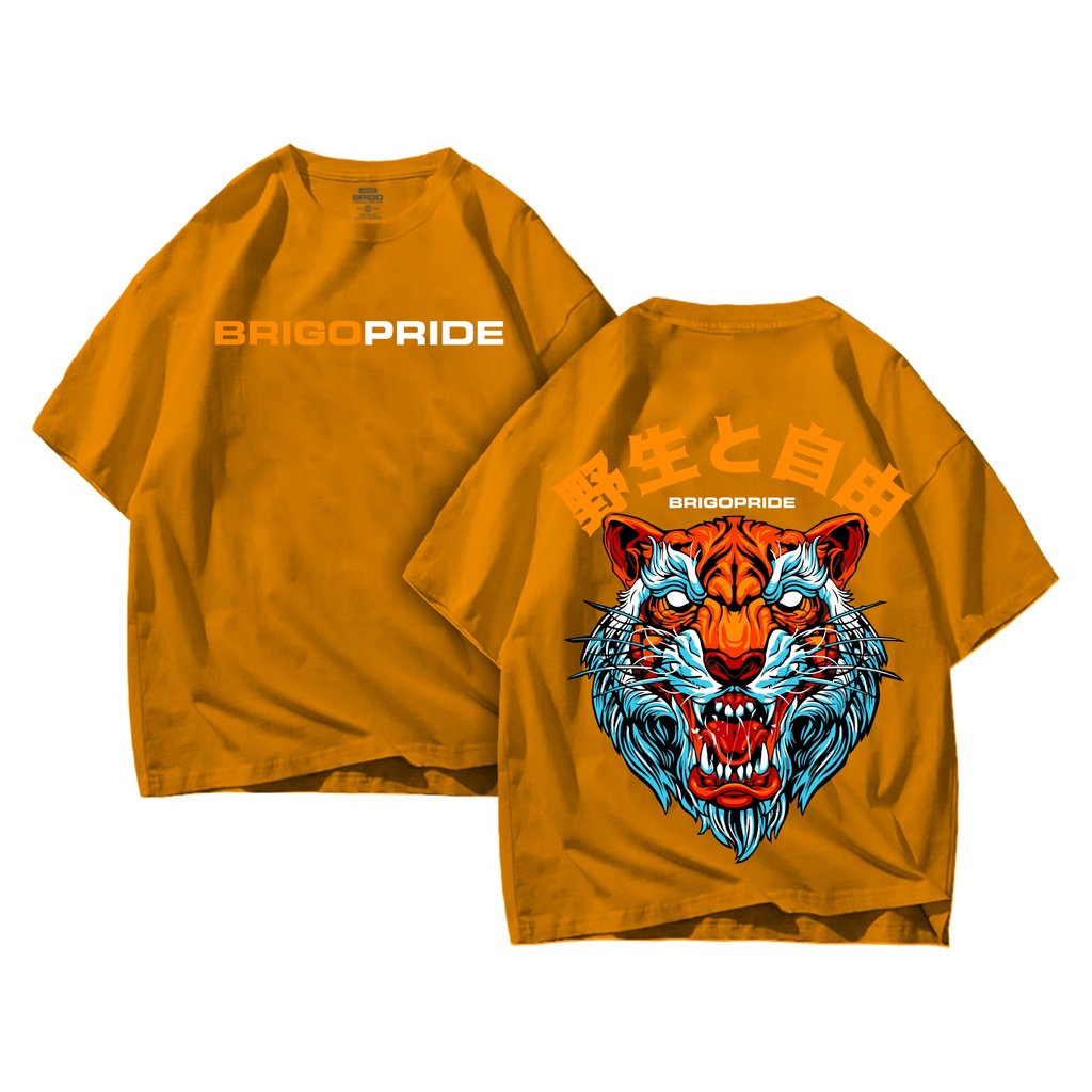 BRIGO Kaos Oversize TIGER JAPAN II Kaos Oversize Print DTF II Kaos Jumbo Size Pria &amp; Wanita