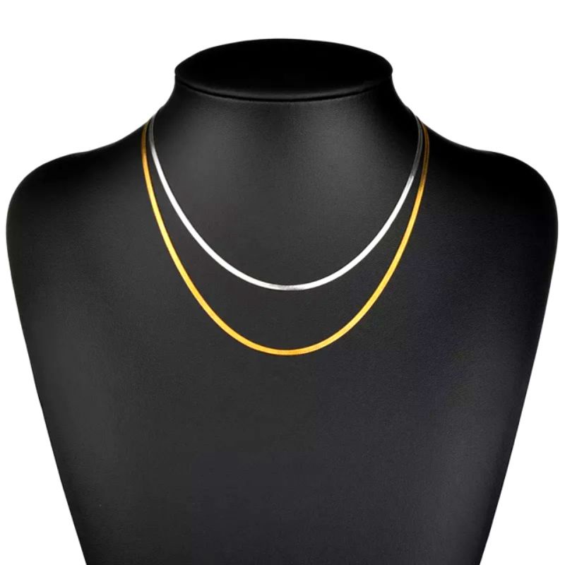 KALUNG BRIGHT PRIA WANITA TITANIUM BLACK GOLD SILVER  ANTI KARAT
