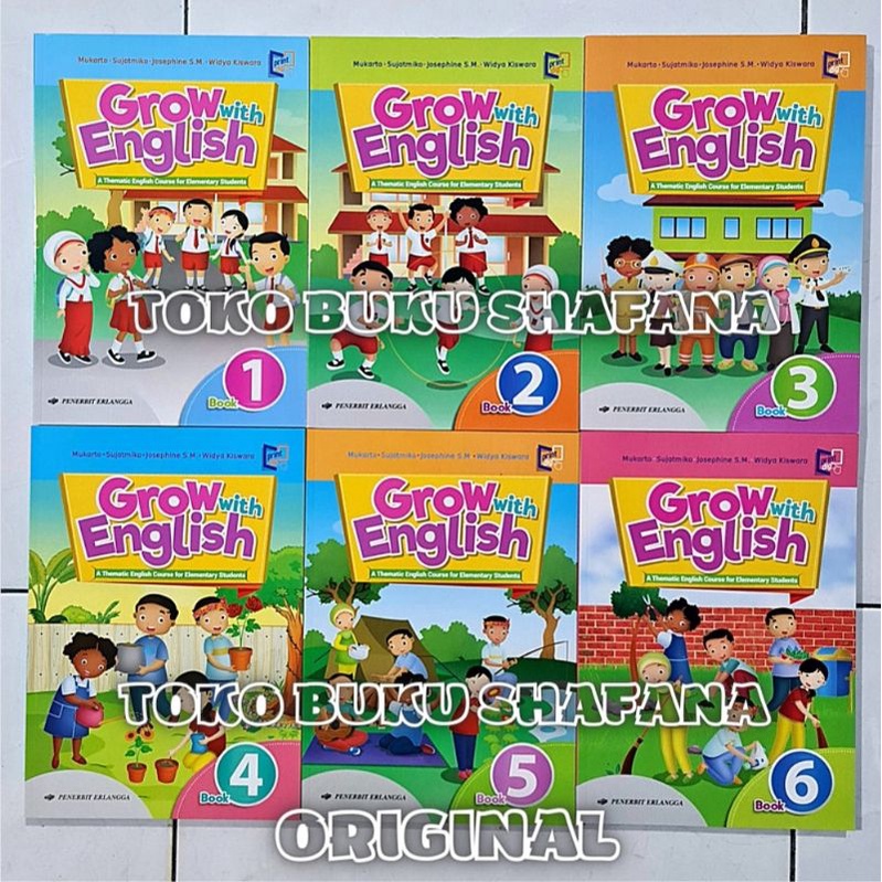 BUKU GROW WITH ENGLISH KELAS 1 2 3 4 5 6 SD PENERBIT ERLANGGA - BOOK BAHASA INGGRIS ORIGINAL