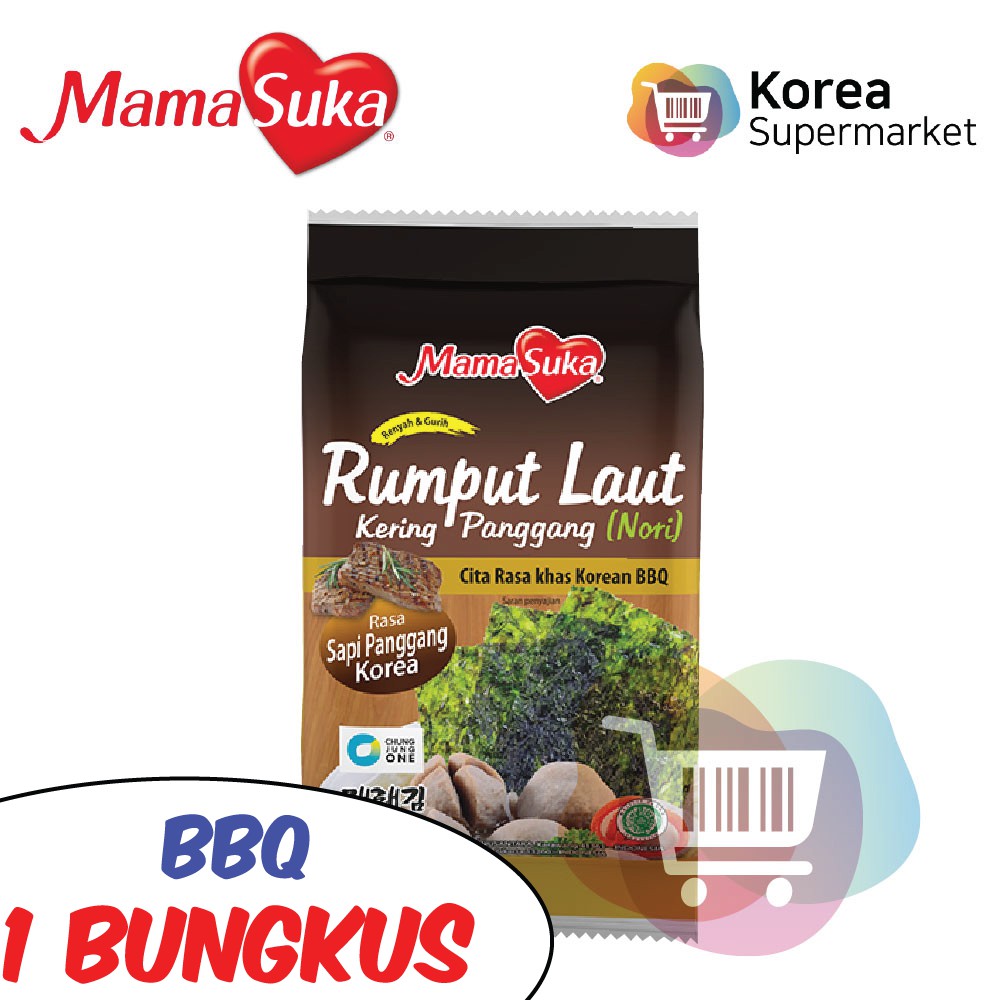 Mamasuka Rumput Laut Panggang Nori Gim Barbeque BBQ isi 1 Bungkus