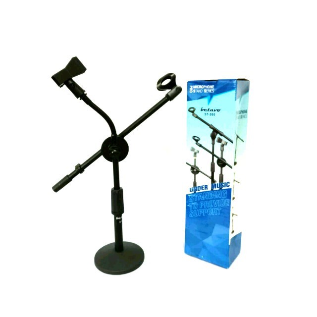 Stand Mic BETAVO ST-205 TABLE STANDDING MICROPHONE DAN HP tinggi tiang 35 cm