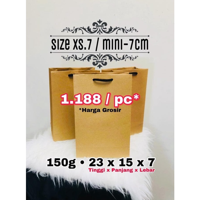 

(TERLARIS) Paper Bag Xs Mini 7Cm / Tas Kertas / Paper Bag Polos / Paperbag