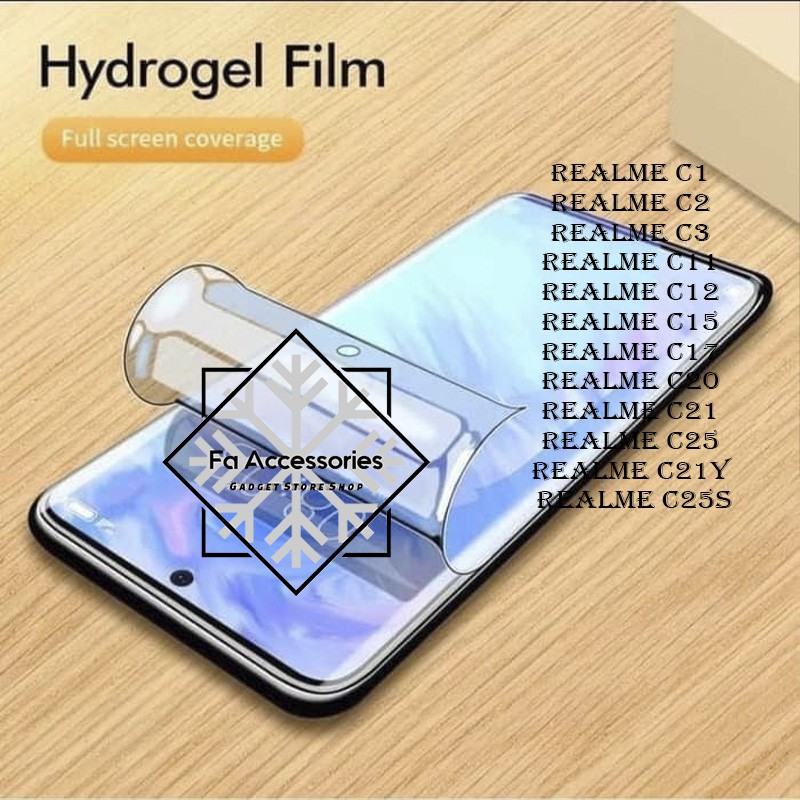 FA ANTI GORES JELLY HYDROGEL REALME C1 C2 C3 C11 C12 C15 C17 C20 C21 C25 C30 C31 C33 C35 C21Y C25S C25Y C30S C51 C53 C55 NFC Y S FULLSCREEN