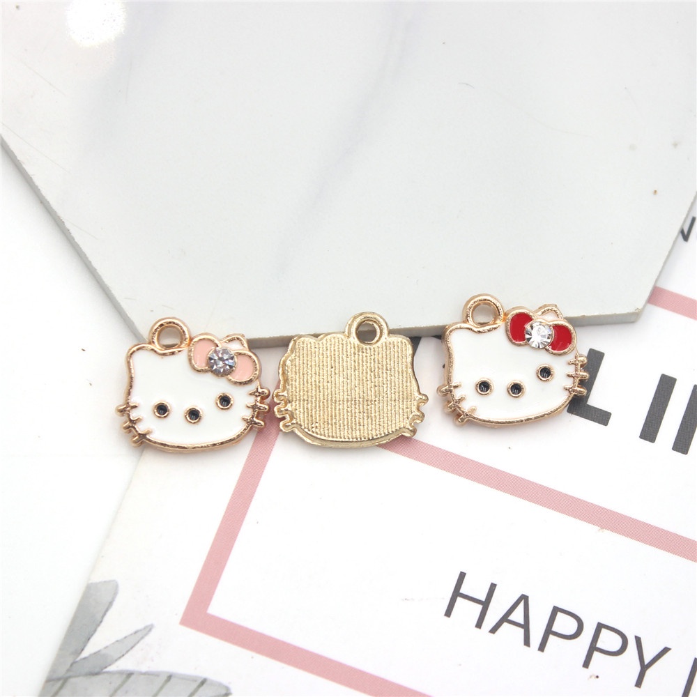 5pcs Liontin Kalung / Gelang / Anting Handmade DIY Bentuk Kartun Hello Kitty