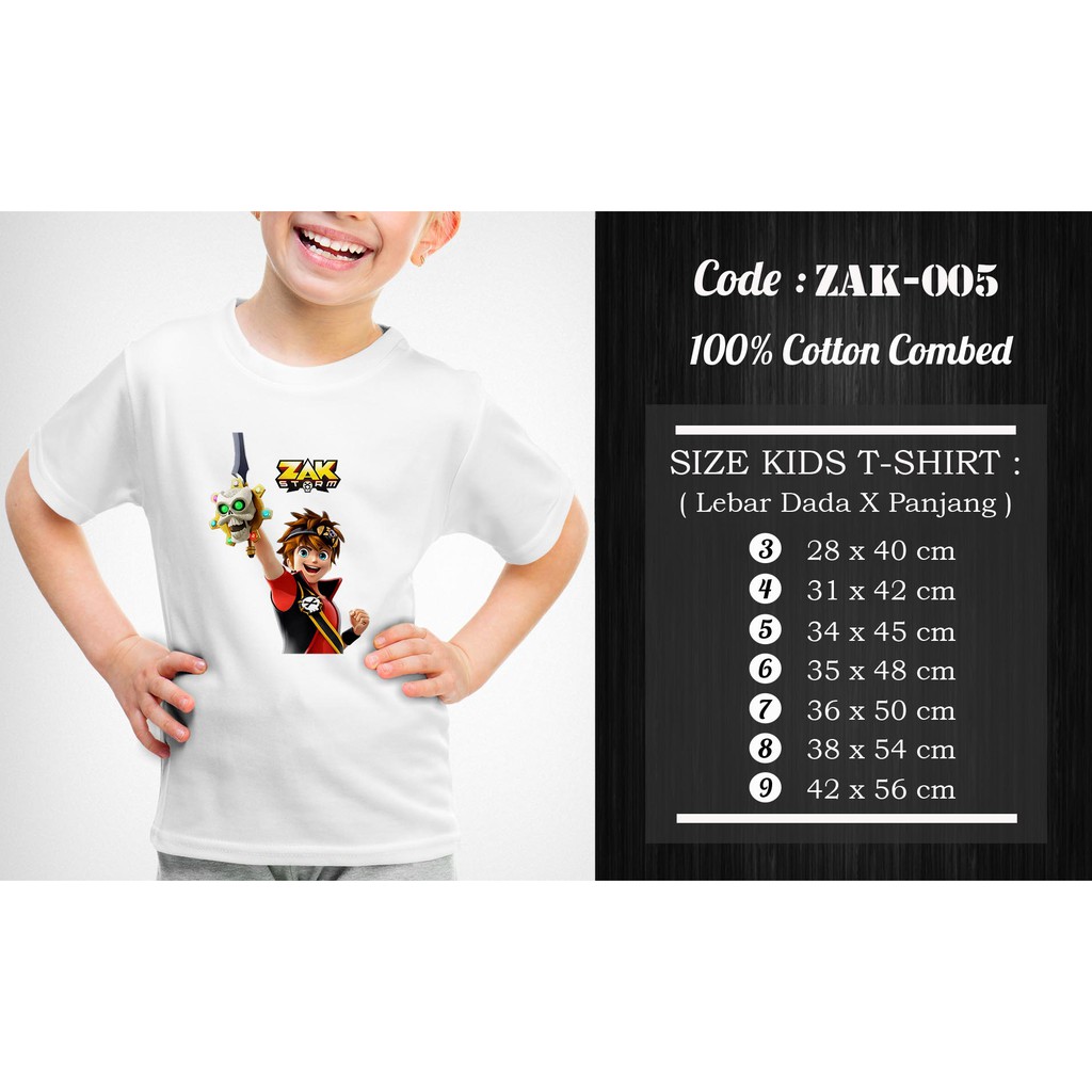 [FREE NAMA !!] Kaos Anak &amp; Family Zak Storm 100% COTTON PREMIUM