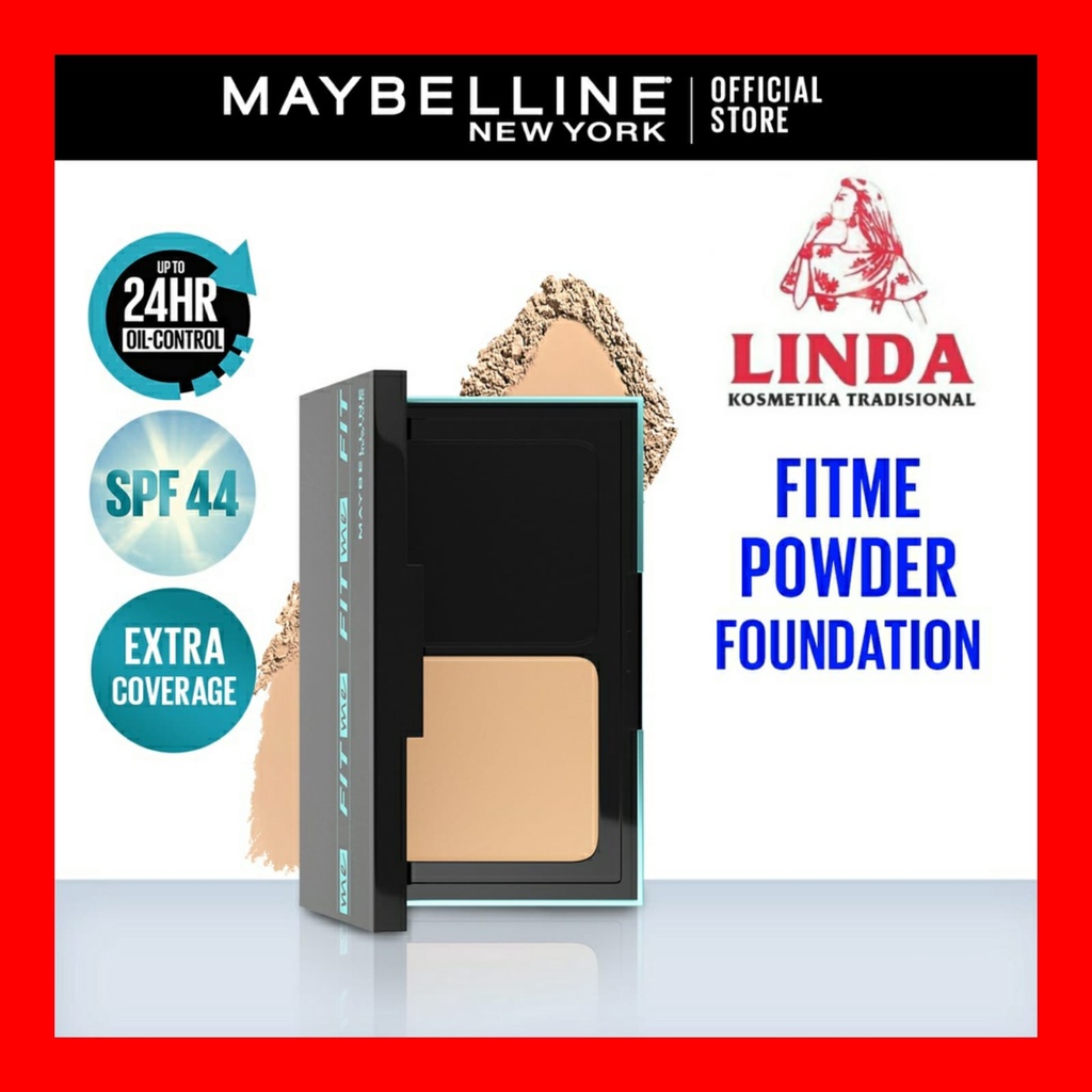 MAYBELLINE FIT ME MATTE PORELESS POWDER FOUNDATION 24 HR OIL CONTROL SPF 44/PA++++