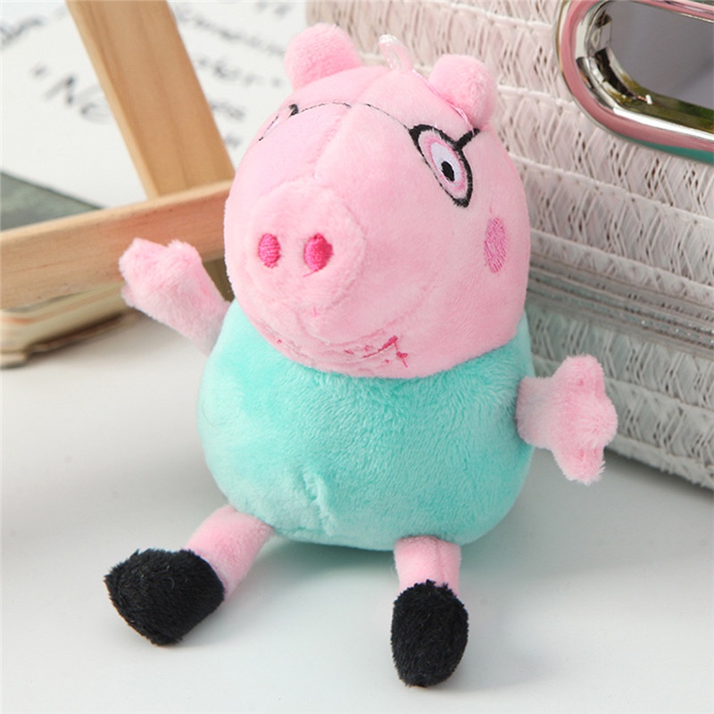 TK 10cm Cute Peppa Pig Keychain Lovely Bag Backpack Pendant Keyrings Decoration Key Rings Gifts