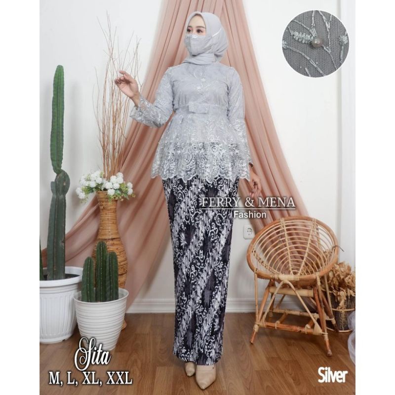 Setelan kebaya aurora tulle dewasa//kebaya pesta//kebaya wisuda//kebaya tunangan  terbaru