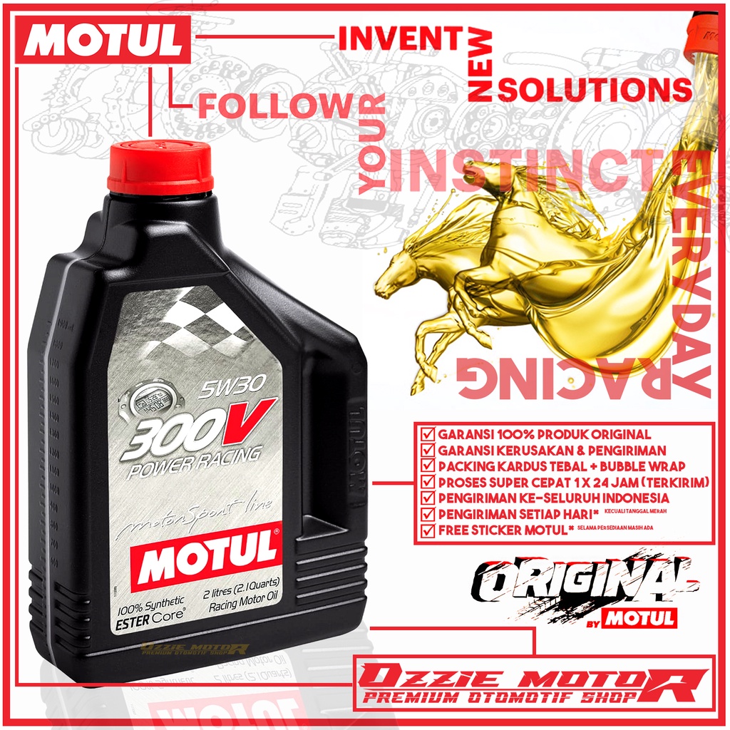 MOTUL 300V POWER RACING 5W30 2L OLI MOBIL RACING IMPORT KUALITAS TERBAIK