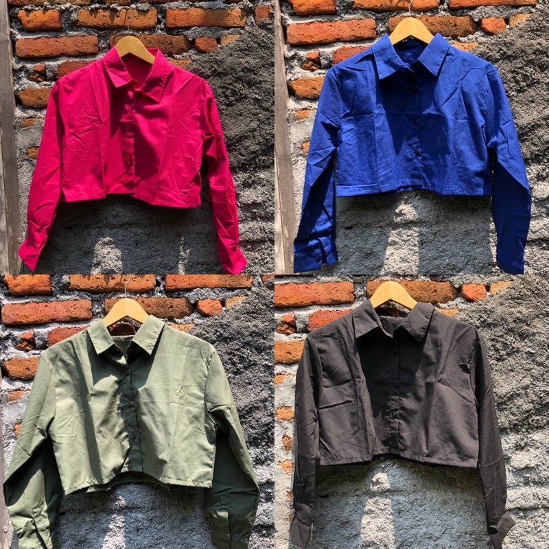 THESKY ||  Aya Shirt Cotton Poplin Kemeja Crop Oversize