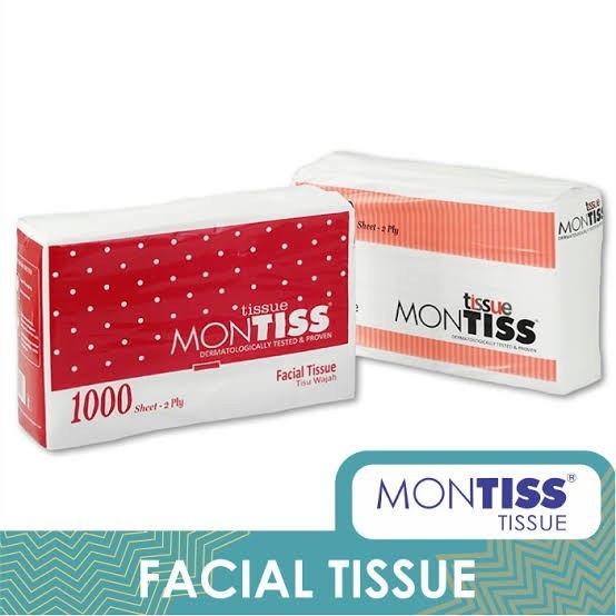 Tissue Facial Montiss 1000 2 ply - Tissue Kg an - Facial Lembaran 1000 gr - Tissue Facial - Tissue
