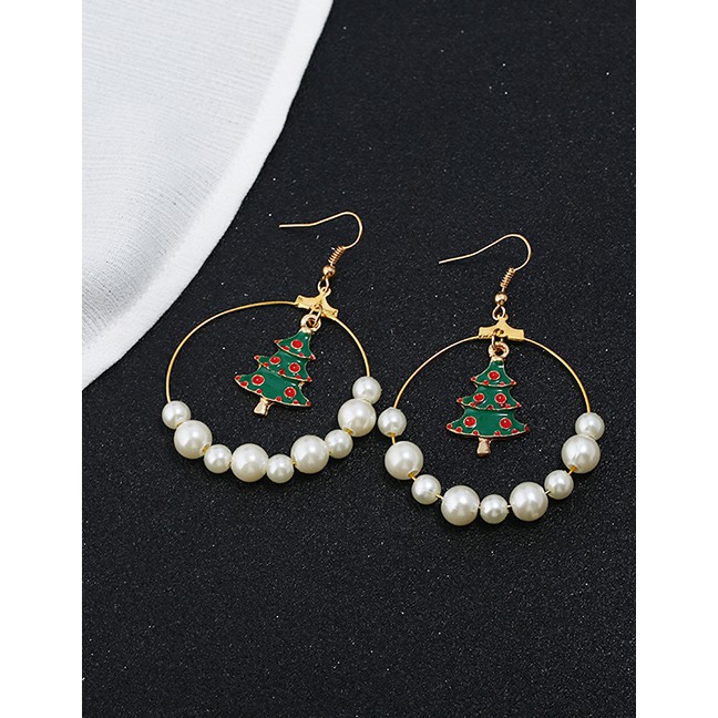 LRC Anting Gantung Fashion Color Snowman Elk Earrings D22060