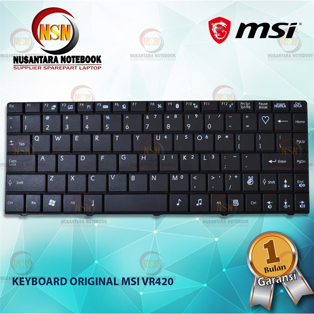 Keyboard Laptop Original MSI VR420 VR430 VR440 Black