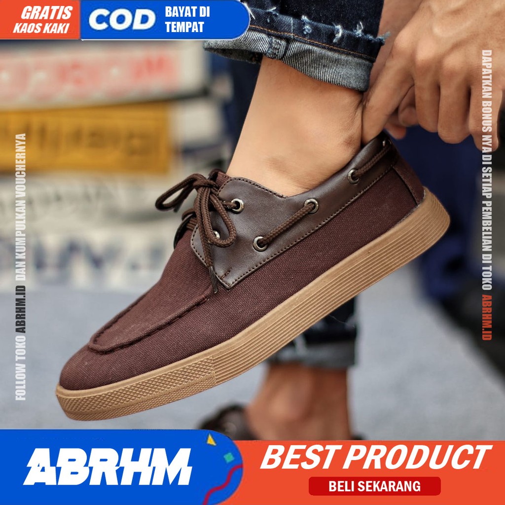 ABRHM X ZAPATO Sepatu kasual Pria loafers Sepatu casual pria cowok keren termurah pria Sepatu Kerja Kantor Semi Formal Kuliah Kondangan Gaya keren Kekinian Murah Terlaris