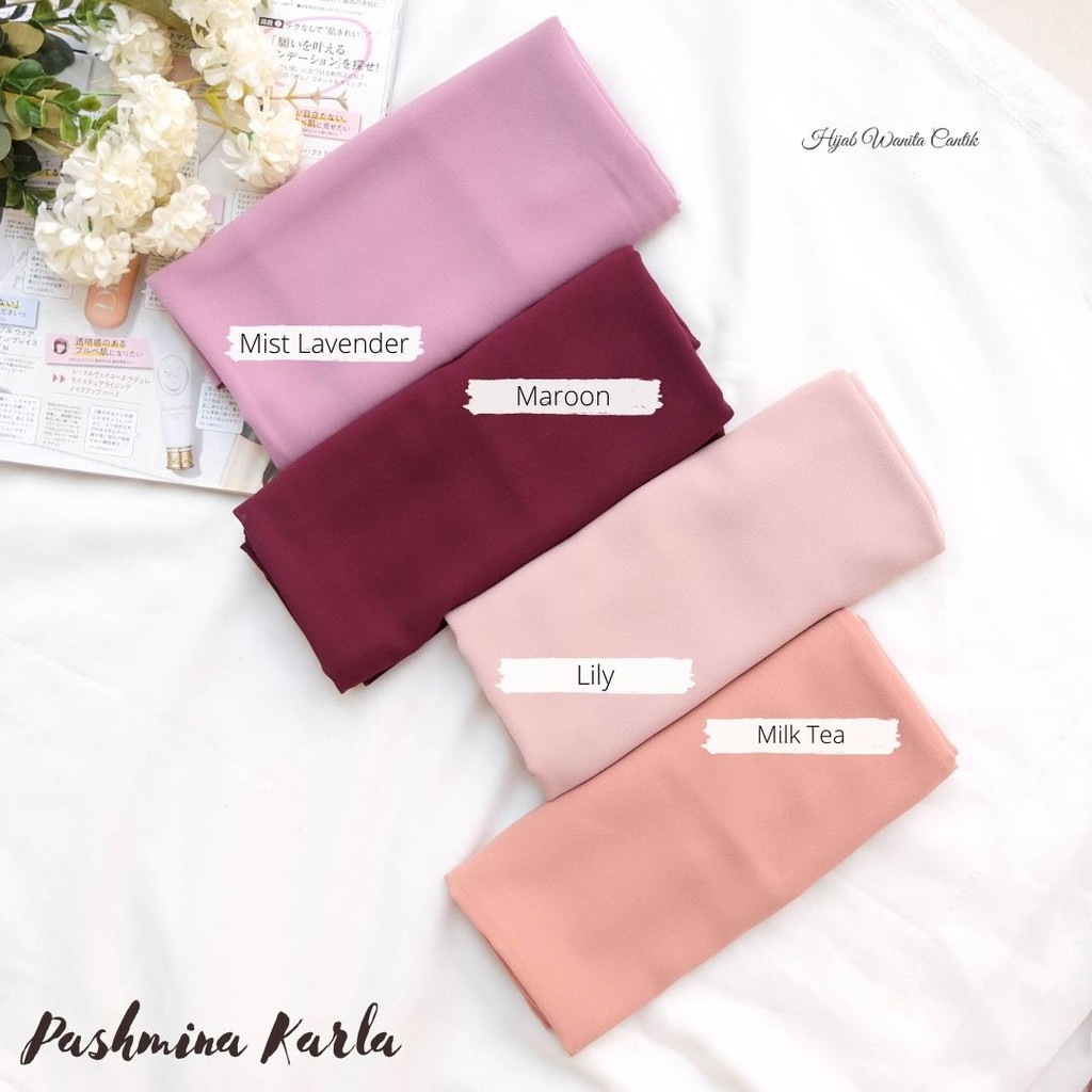 Hijabwanitacantik - Pashmina Karla (dengan kancing) | Pashmina Cerutti Premium | Hijab