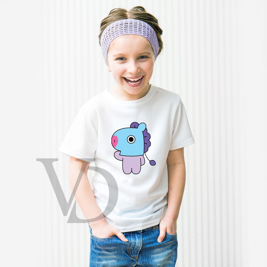 Kaos Anak Perempuan &amp; Laki - laki Unisex BT21 mang /kaos anak lucu / kaos j-hope / baju line