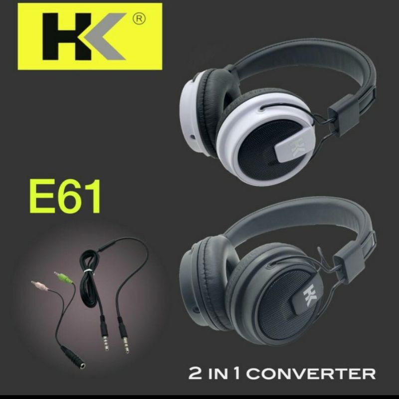 Headphone DJ HK ExtraBass High Sound Quality + Kabel Aux Jack