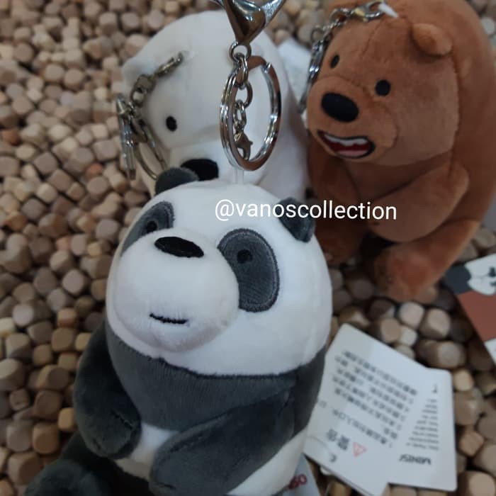 New Model/Mainan Anak/ Miniso We Bare Bears Plush Bag Charm Gantungan Kunci Panda Beruang