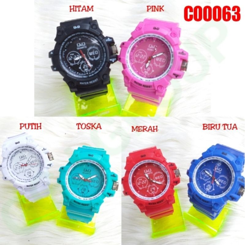 C ( C63 ) JAM TANGAN SPORT / WATER RESISTANT 3 ATM / TAHAN AIR