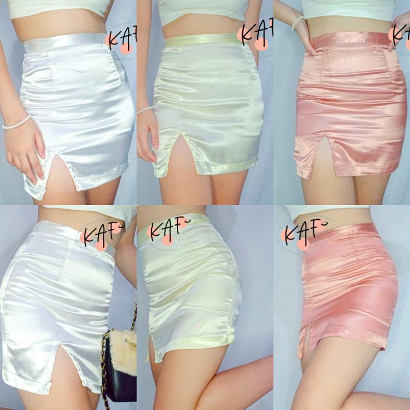 [requestable size] satin mini skirt