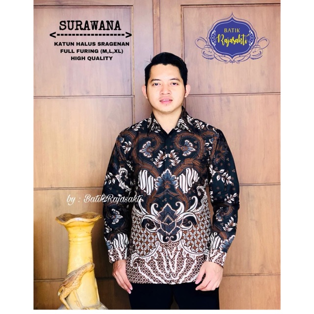 Batik Pria SURAWANA Katun Cabut Full Furing Termurah