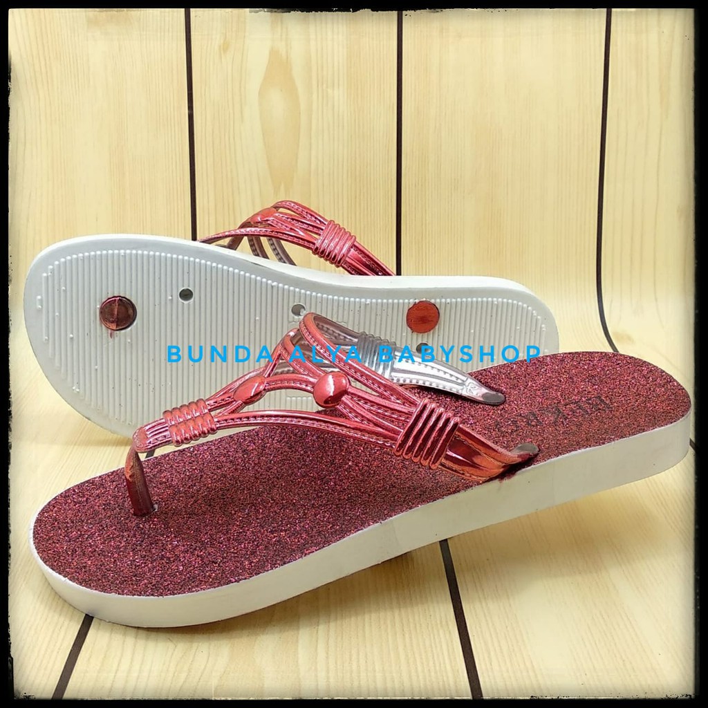 Sendal Jepit Wanita MERAH Size 36 - 40 - Sandal Jepit Perempuan Casual Flat - Sandal Cewek Trendy