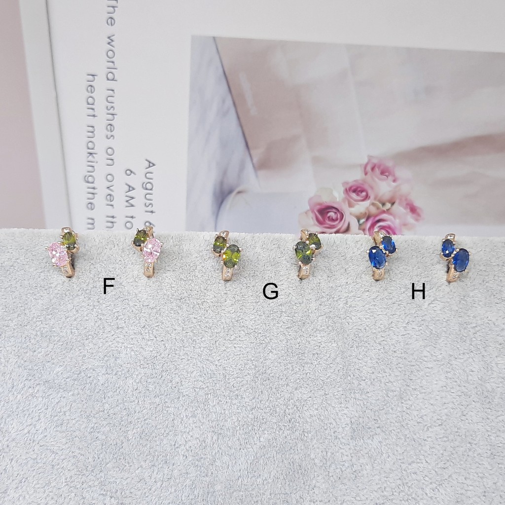 Anting Xuping Asli Model Hoop Batu Cubic Zirconia - BE200