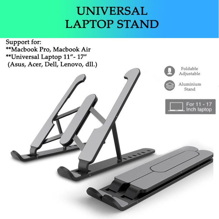 Stand Holder Laptop Macbook Notebook IPAD Mac dudukan lipat Pro air 13