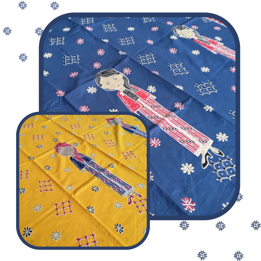 Pusat Bordir Tasikmalaya - Batik Katun Premium Motif Karikatur Mbok Jamu