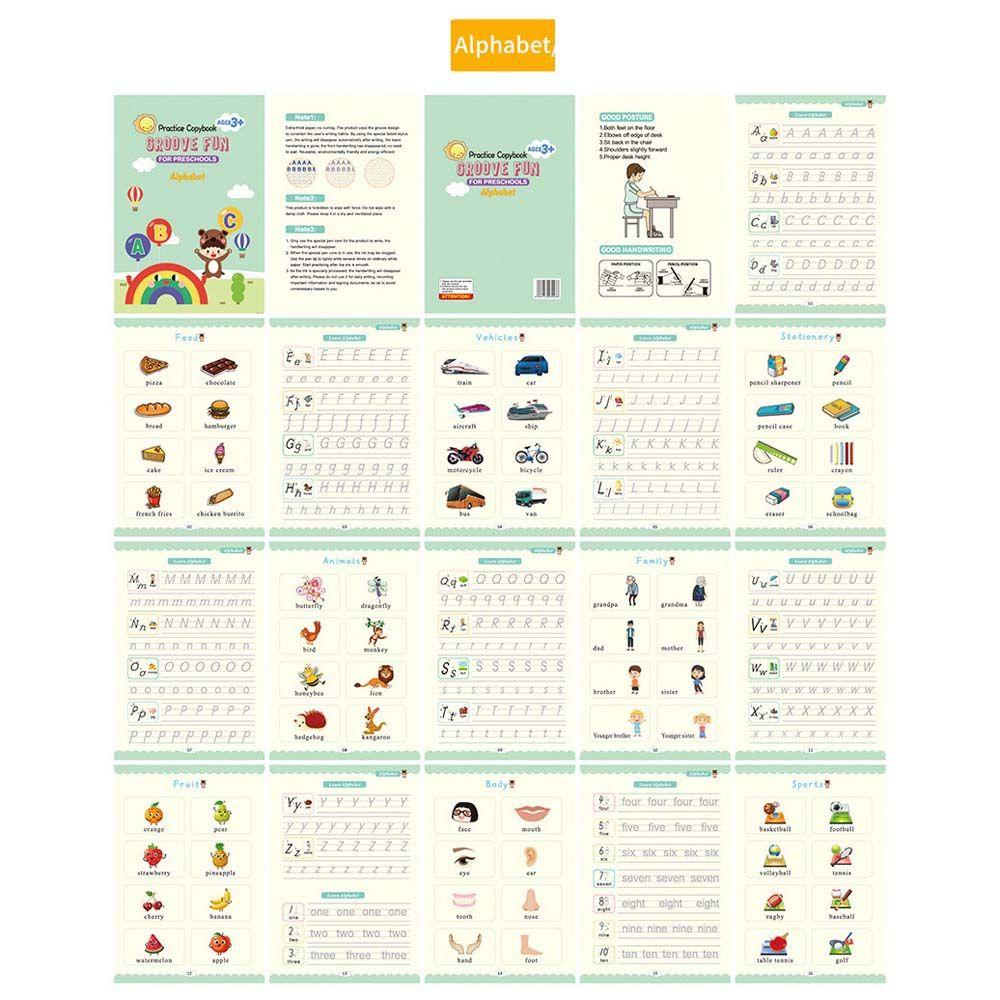 Mxbeauty Kids English Copybook Montessori Huruf Angka Inggris Latihan Bahasa Inggris Free Lap Stiker Tulisan Inggris