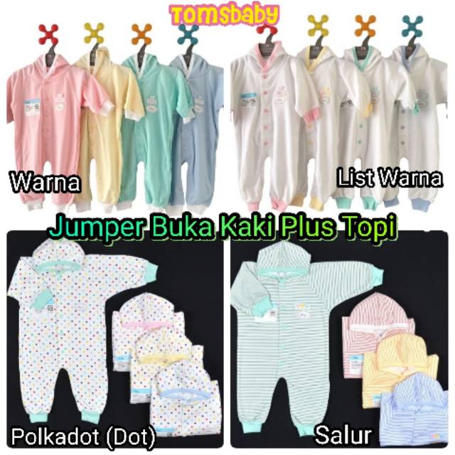 0-3bln/ MIYO 1pcs Jumper Panjang BUKA KAKI PLUS TOPI
