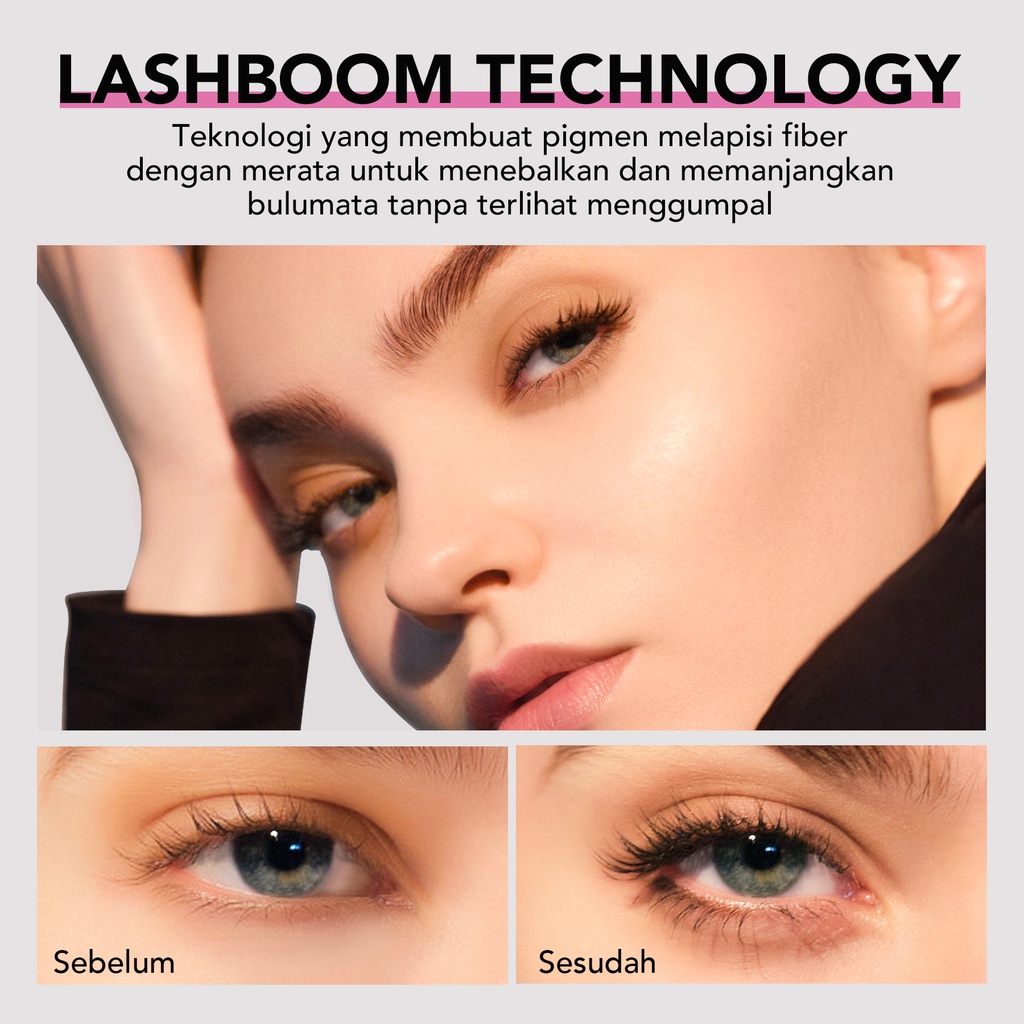 YOU  Lashboom Ultra Volume Mascara [Maskara  Waterproof | Tahan Hingga 24 Jam |Volum eyelash]-kosmetik