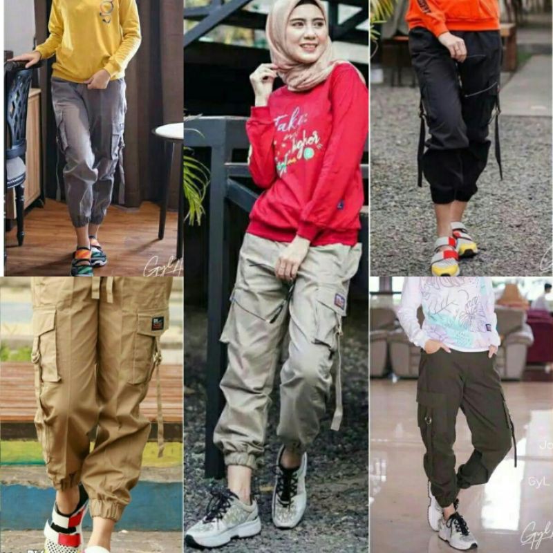 Celana Cargo Jogger Wanita Variasi ListS-M-L-XL-XXL CELANA JOGGER CARGO WANITA