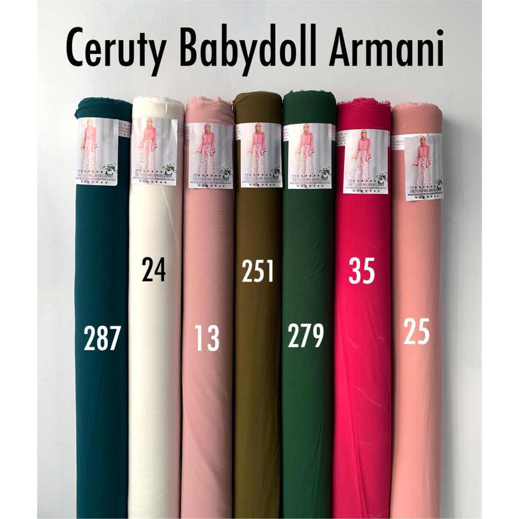 1 Roll Kain  Ceruty Baby Doll - Kain Ceruti Bahan Hijab Gamis (50 yard)