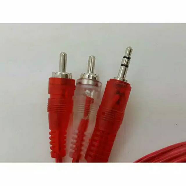 Kabel rca 2-1 transparan / kabel audio 2 ke 1