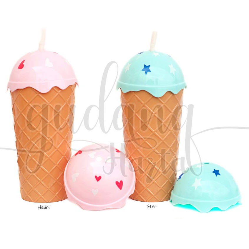 Jual Gelas Plastik Ice Cream Cone Plastic Cups Unik Lucu GH 503301