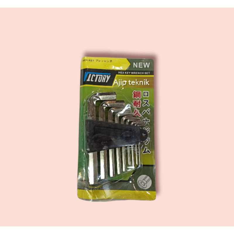 Kunci L 9 pcs pendek chrome victory/sanhuan termurah bagus