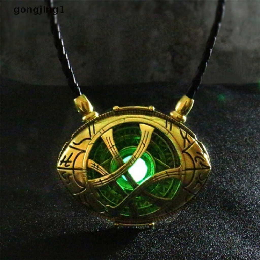 Kalung Liontin Mata Agamotto Doctor Strange Bahan Kulit Gaya Antik Untuk Cosplay