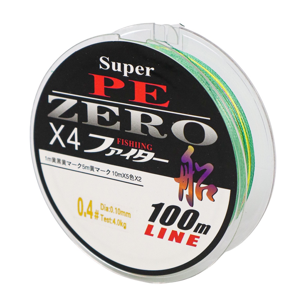 Zero Senar pancing super PE X4 Braid Line 100m Benang pancing PE Tali Pancing PE benang senar pancing kuat