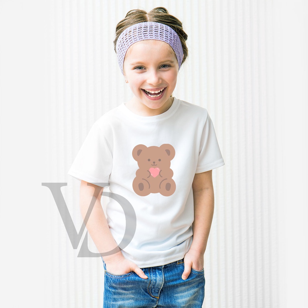 Kaos Anak Perempuan &amp; Laki - laki Unisex beruang lucu / cute bear/ kaos anak lucu / baju anak murah