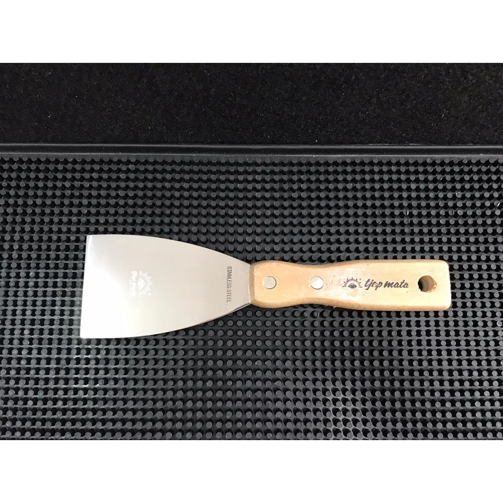 Kape Stainless Tjap Mata 2,5" / Scrapper Tjap Mata 2,5" Wooden Handle