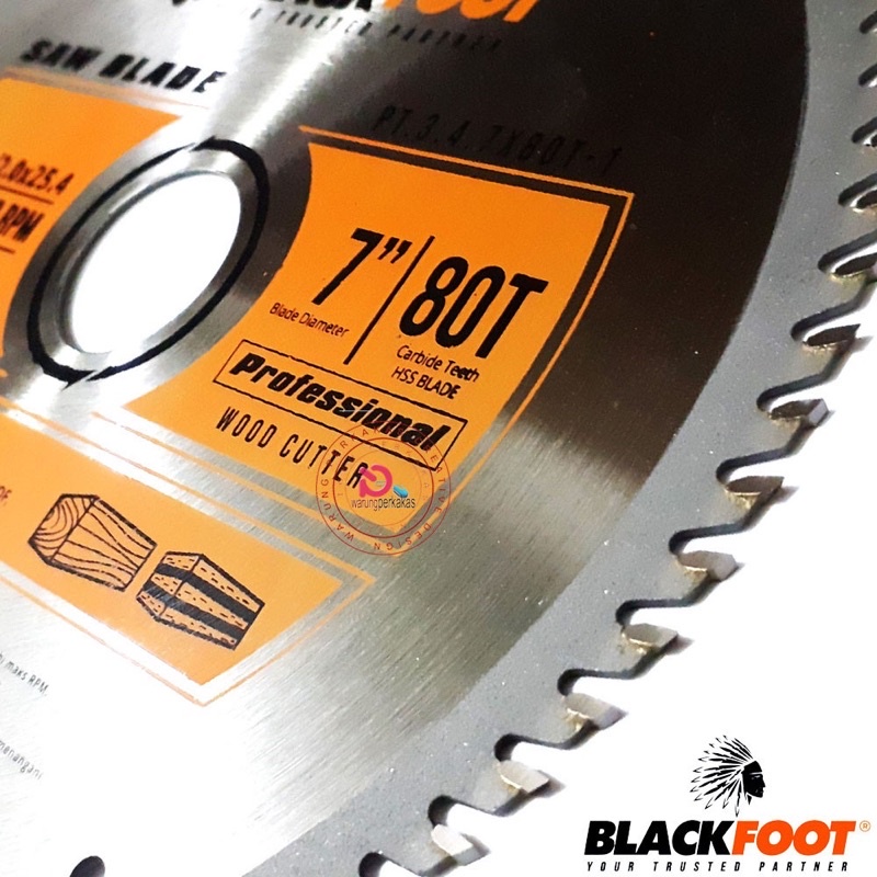 BLACKFOOT Saw Blade Wood Cutter 7 x 80T - Mata Potong Kayu 80 Gigi