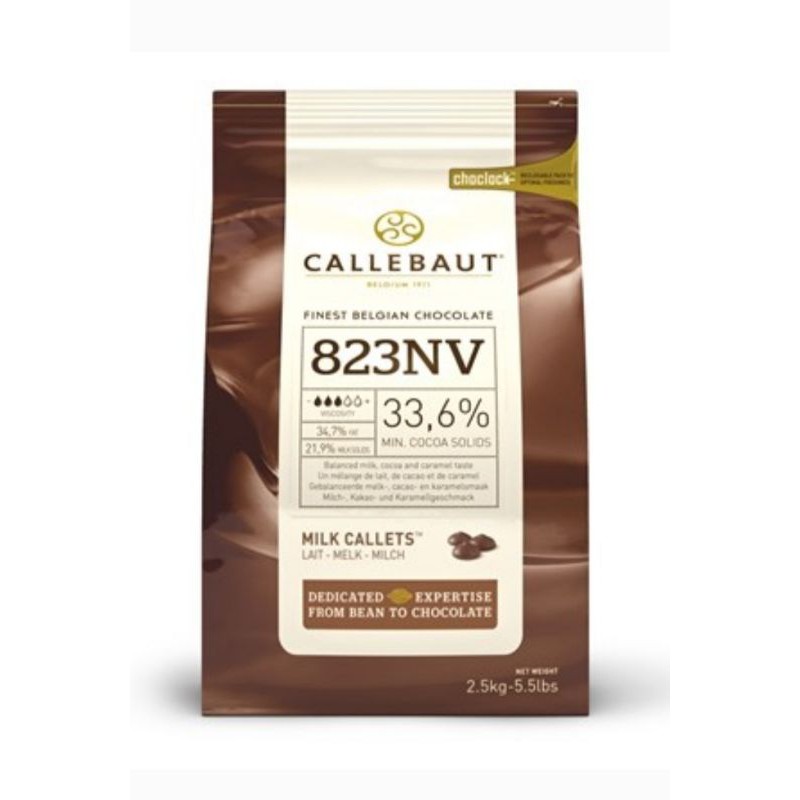 

Callebaut milk choco 823 rpc 250g