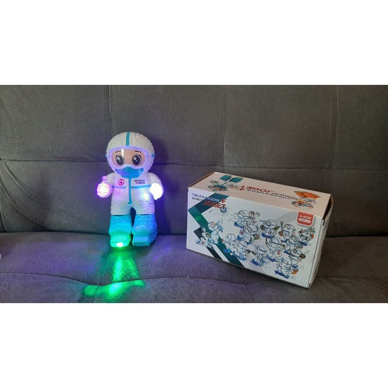 Mainan robot boneka dokter tenaga medis joget musik dan lampu mainan kado anak pajangan