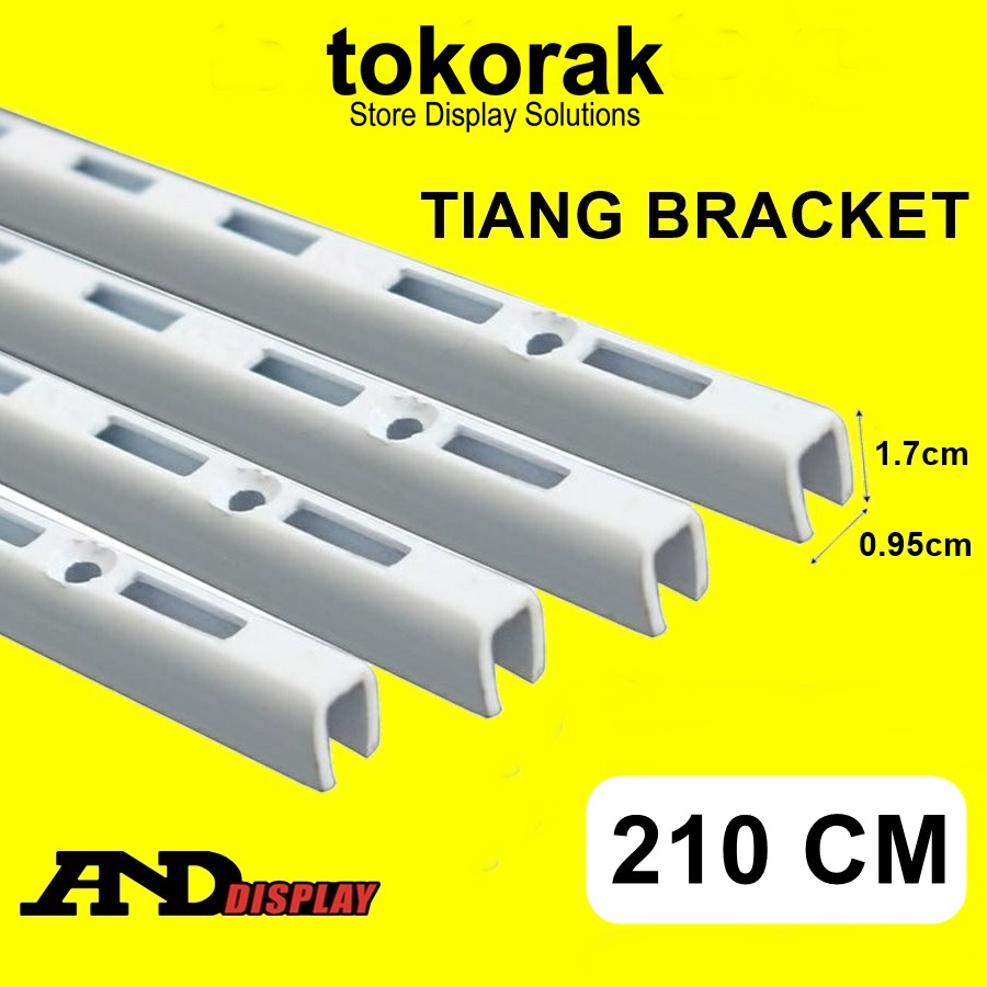 TIANG BRACKET PUTIH 210CM BRAKET PENYANGGA RAK DISPLAY