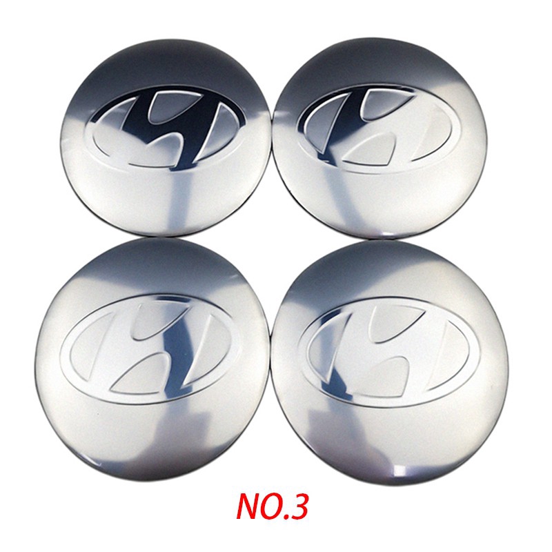 4pcs Stiker Emblem Badge Logo Hyundai Night Knight 56mm Untuk Velg Hub Mobil